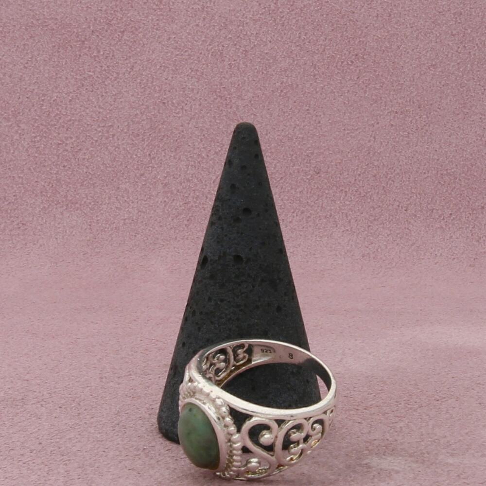 sterling silver blue jasper scroll ring size 8 - Picture 5 of 5